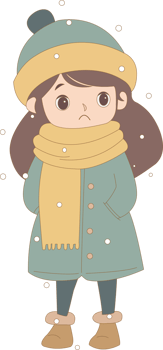 Winter girl clipart png