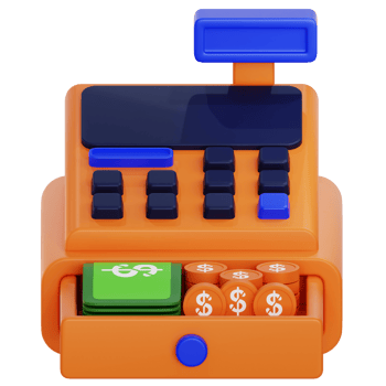 Cashier 3d icon. Payment icon 3d rendering png