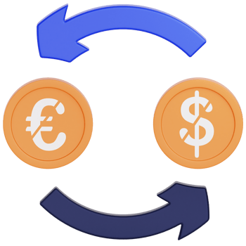 Exchange 3d icon. Payment icon 3d rendering png