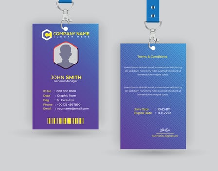 Id Card Design With Gradient Blue Navy Abstract Liquid vector