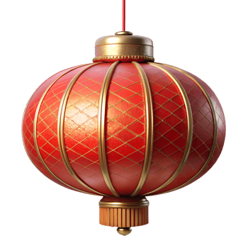 Chinese Square Lantern with Red Tassels Chinese New Year Ornaments png
