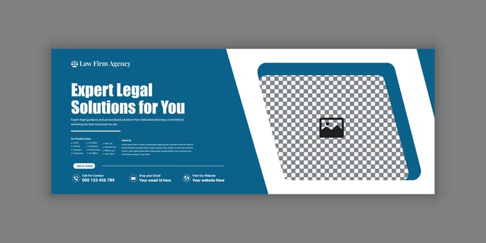 Custom Law Firm Services Social Media and Facebook Cover Design vector