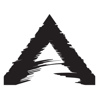 Abstract triangle graphic with textured brushstrokes. vector