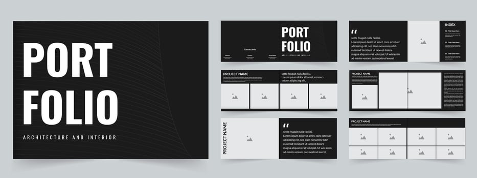 Architecture portfolio layout book design real estate portfolio template vector