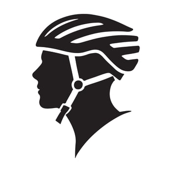 Silhouette Illustration of Person Wearing a Cycling Helmet vector
