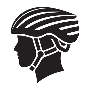 Protective Bicycle Helmet Silhouette Design Illustration vector