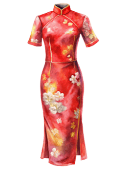 Chinese New Year a beautifully designed red qipao png