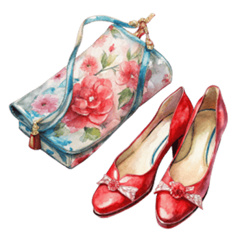 Chinese New Year a pair of embroidered silk shoes with delicate png