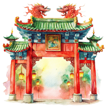 Chinese New Year traditional chinese pagoda png