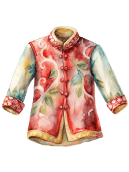 Chinese New Year silk scarves with floral prints clipart png