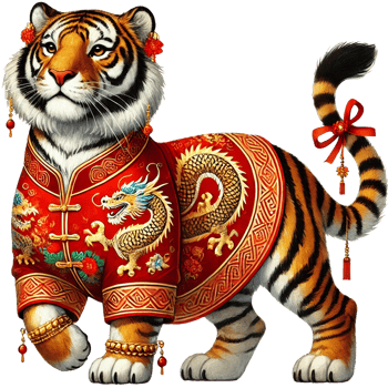 Chinese New Year a fierce and regal tiger png