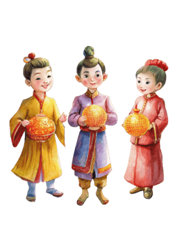 Chinese New Year families sitting around a feast table png