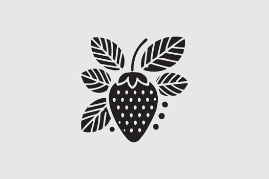 Simple Strawberry Silhouette Icon for Digital Graphics vector