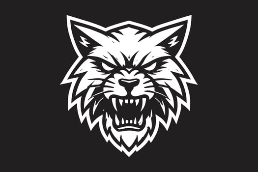 Minimalist Tiger Illustration in Black and White for Digital Downloads vector