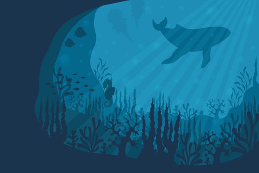 ocean depth with fauna vector