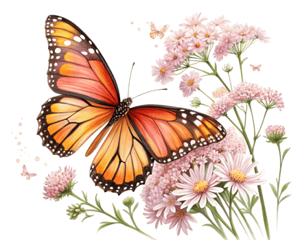 Butterfly on a Sunflower with a Blue Sky png