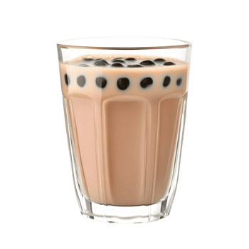 Glass of milk with a few bubbles in it png