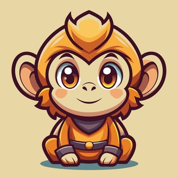 cartoon monkey character illustration vector