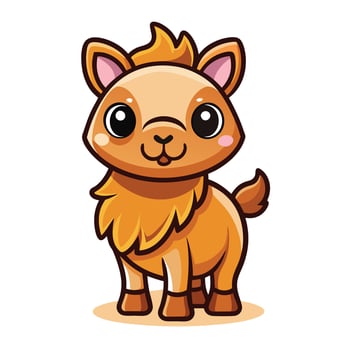 illustration of cute llama cartoon animal illustration vector