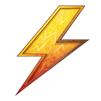 Stylized lightning bolt symbol in vibrant yellow and orange colors, representing energy and power png
