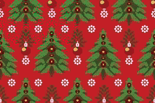 Christmas pixel seamless pattern vector