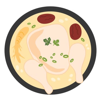 Samgyetang, Ginseng Chicken Soup vector