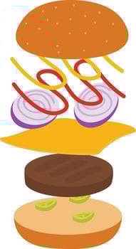 Culinary Construction Set Burger vector
