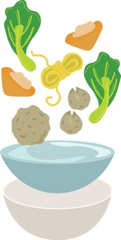 Culinary Construction Set Bakso vector