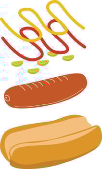 Culinary Construction Set Hotdog vector