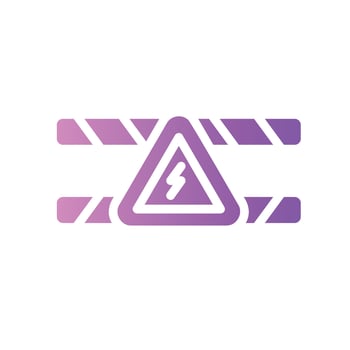 high voltage Flat Gradient Icon White Background vector