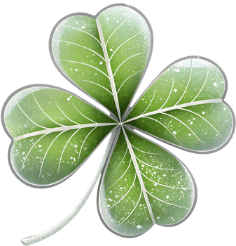 Elegant Four-leaf clover clipart for professional design projects. . png