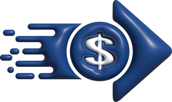 money symbol with arrow 3d png