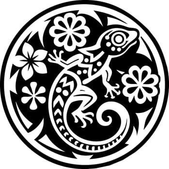 Gecko symbol icon in solid style vector