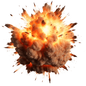 an explosion explosion isolate on transparent background png