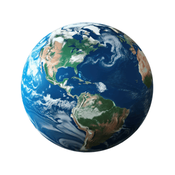 Earth planet on transparent background png
