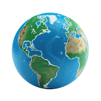 Planet earth displayed on transparent background png