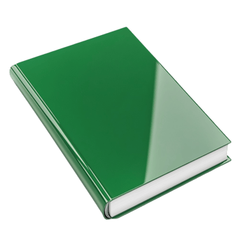 Elegant Green Book with Blank Cover on Transparent Background png