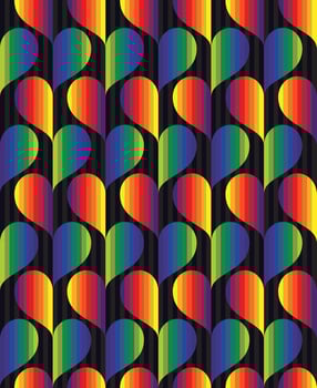 Pride Half Heart Repeat Pattern Wallpaper vector