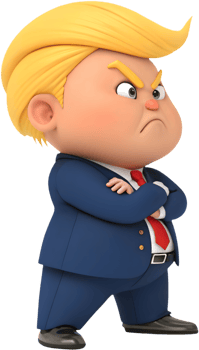 Cartoon president boy in business suit leadership role. . png