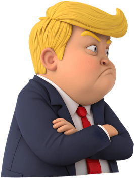 Cartoon president boy in official leadership attire clipart. . png