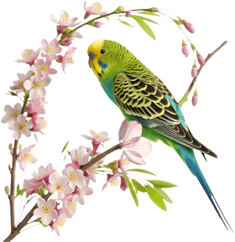 Detailed and bright Budgerigar clipart for creative projects. . png
