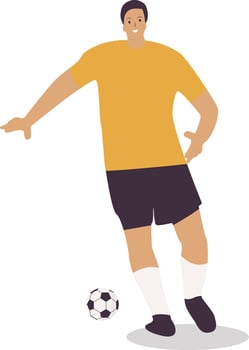 People Playing Soccer Ball with Dribbling Gesture vector