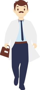 Professional Male Doctor Holding Bag vector