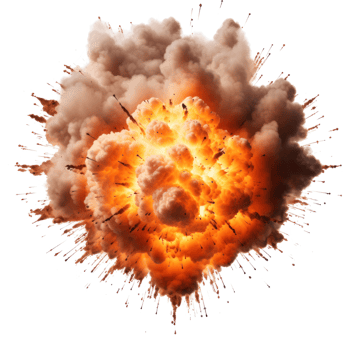 An explosion isolated on transparent background png