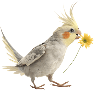 Adorable Cockatiel clipart with vibrant and playful feather designs. . png