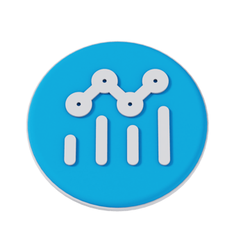 Chart Mixed 3D Icon - Medium Low View at 90 Degrees png