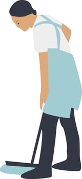 Youth Male Cleaning Illustration with Apron vector