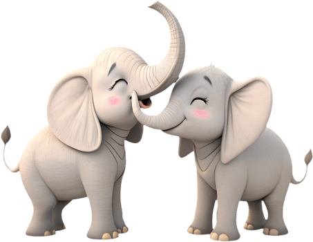 Heartfelt elephant couple clipart for family and love. . png