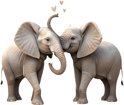 Endearing elephant couple clipart perfect for family designs. . png
