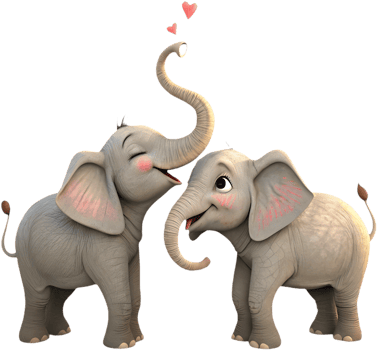 Heartwarming elephant couple clipart perfect for family themes. . png
